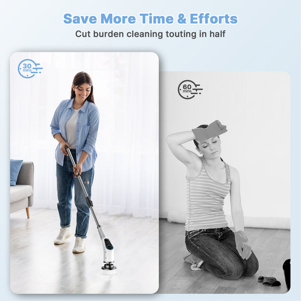 Dovety Electric Spin Scrubber save more time & efforts cut burden cleaning touting in half